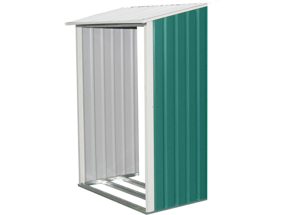 "Rosas" metal garden shed 2.71m²  with log shelter