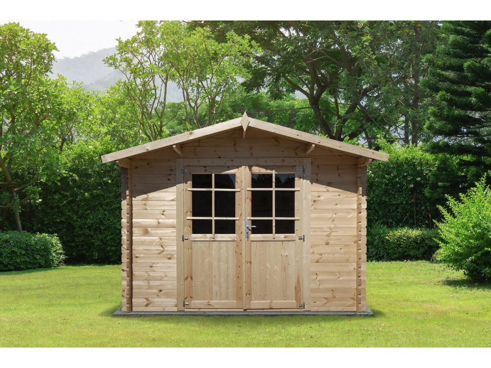 9.4 m² wooden garden shed "Lys" - 320 x 298 x 225 cm - 28 mm