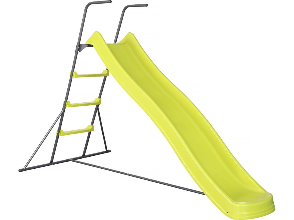 Poly" double wave garden slide in green - 240 x 120 x 156 cm