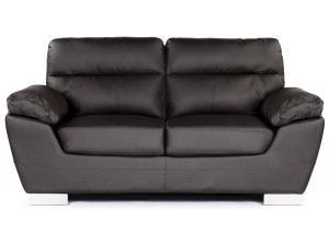 Bonded leather sofa / PVC "DALLAS" - 2 seats - Chocolate 2
