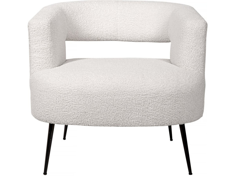 Iris bouclette fabric armchair - White