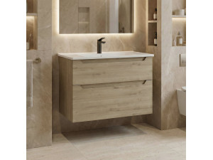 "Messina 85 v2" Vanity Cabinet - 85 x 45 x 55 cm - Oak 2