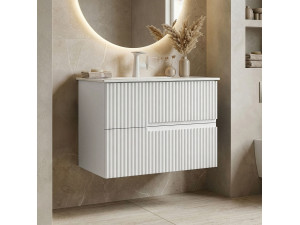 "Moonlight 70 v2" Vanity Cabinet - 71 x 51 x 51 cm - Matte White 2