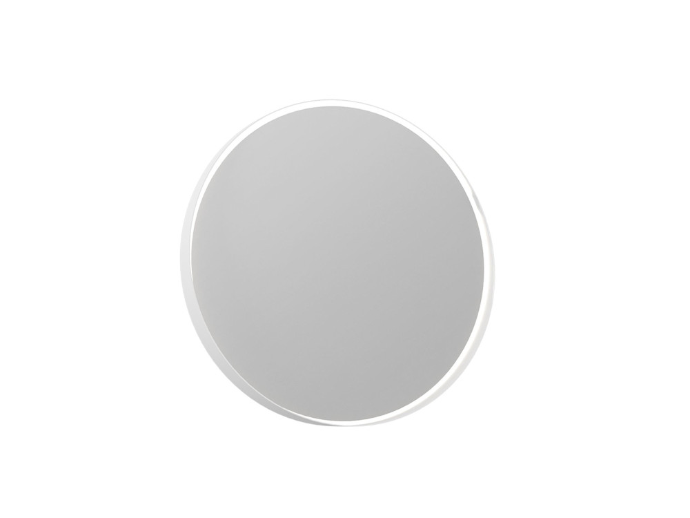 "Moonlight 75 v2" Decorative Wooden Mirror - 75 x 7 x 75 cm - Matte White