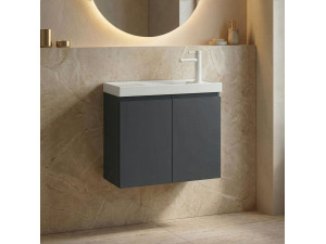 "Ferla 60" Vanity Cabinet - 60 x 22 x 50 cm - Matte Anthracite 2