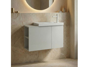 "Ferla 80" Vanity Cabinet - 80 x 22 x 45 cm - Matte Cashmere 2