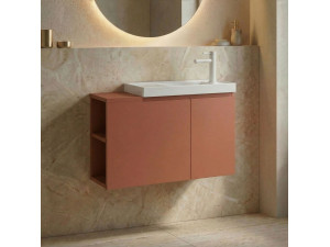 "Ferla 80" Vanity Cabinet - 80 x 22 x 45 cm - Matte Cinnamon 2