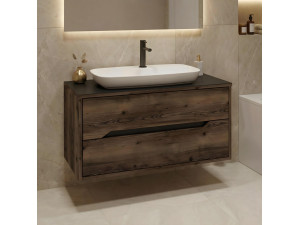 "Galia 100 v2" Vanity Cabinet -  cm - Dark Walnut 2