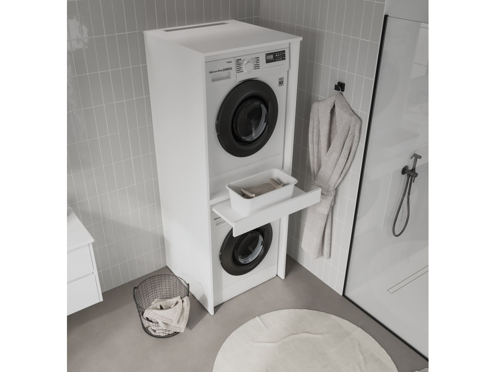 "Linfa 70" Washing Machine Cabinet - 70 x 73 x 193 cm - Matte White