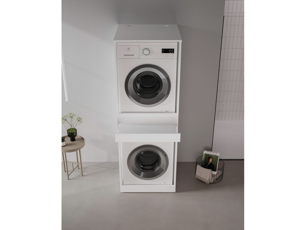 "Linfa 70" Washing Machine Cabinet - 70 x 73 x 193 cm - Matte White