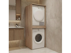 "Linfa 70" Washing Machine Cabinet - 70 x 73 x 193 cm - Oak 2