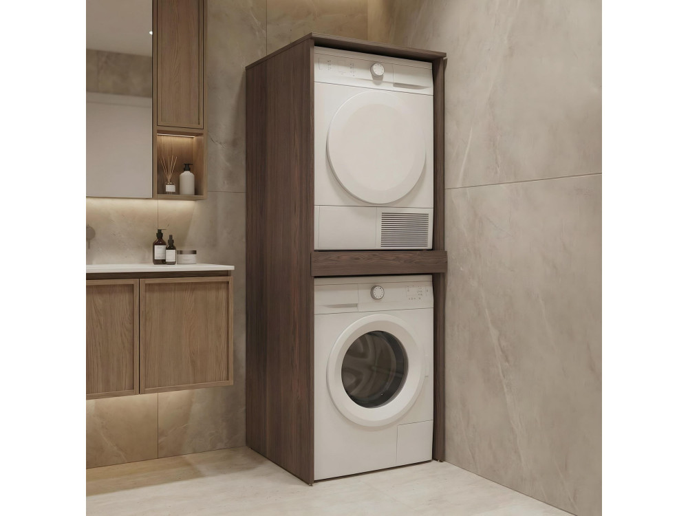 "Linfa 70" Washing Machine Cabinet - 70 x 73 x 193 cm - Dark Walnut