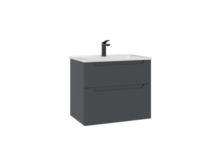 "Messina 65 v2" Vanity Cabinet - 65 x 45 x 55 cm - Matte Anthracite
