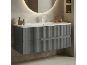 "Moonlight 120" Vanity Cabinet - 121 x 51 x 51 cm - Matte Gray 2
