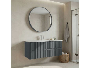 "Moonlight 120 v2" Vanity Set with Mirror (2-Piece) - 121 x 51 x 51 cm - Matte Anthracite 2