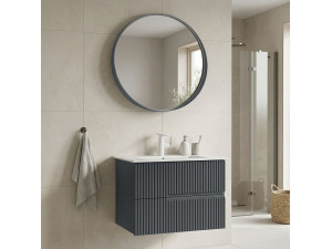 "Moonlight 70 v2" Vanity Set with Mirror (2-Piece) - 71 x 51 x 51 cm - Matte Anthracite 2