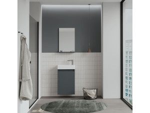 "Conza 45" Vanity Set with Mirror (2-Piece) - 45 x 26 x 75 cm - Matte Anthracite 2