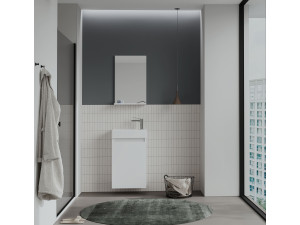 "Conza 45" Vanity Set with Mirror (2-Piece) - 45 x 26 x 75 cm - White 2