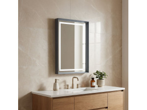 "Craft 60 x 90 v2" Decorative Wooden Mirror - 60 x 10 x 90 cm - Matte Anthracite 2