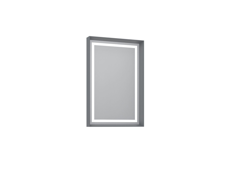 "Craft 60 x 90 v2" Decorative Wooden Mirror - 60 x 10 x 90 cm - Matte Gray