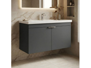 "Desna 100" Vanity Cabinet - 100 x 45 x 58 cm - Matte Anthracite 2