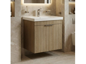 "Desna 60" Vanity Cabinet - 60 x 45 x 58 cm - Sonomo Oak 2