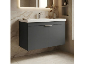 "Desna 80" Vanity Cabinet - 80 x 45 x 58 cm - Matte Anthracite 2