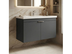 "Desna 90" Vanity Cabinet - 90 x 45 x 58 cm - Matte Anthracite 2