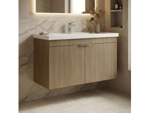 "Desna 90" Vanity Cabinet - 90 x 45 x 58 cm - Sonomo Oak 2