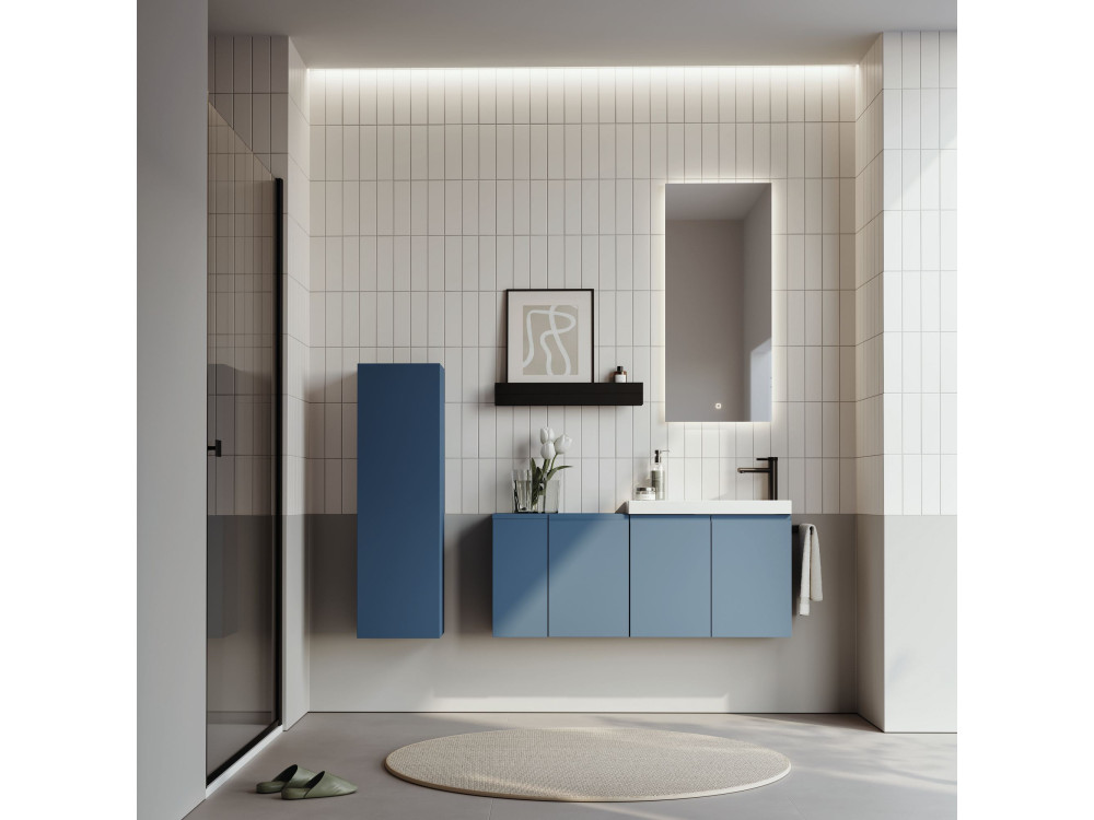 "Ferla 30" Bathroom Cabinet - 30 x 25 x 100 cm - Petrol Blue