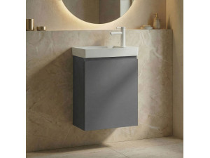 "Ferla 40" Vanity Cabinet - 40 x 22 x 50 cm - Matte Gray 2