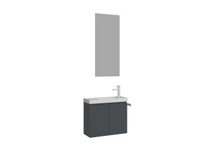 "Ferla 60" Vanity Set with Mirror (2-Piece) - 60 x 22 x 50 cm - Matte Anthracite