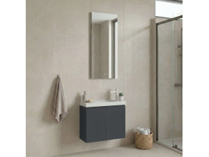 "Ferla 60" Vanity Set with Mirror (2-Piece) - 60 x 22 x 50 cm - Matte Anthracite 2