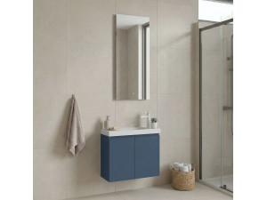 "Ferla 60" Vanity Set with Mirror (2-Piece) - 60 x 22 x 50 cm - Matte Blue 2