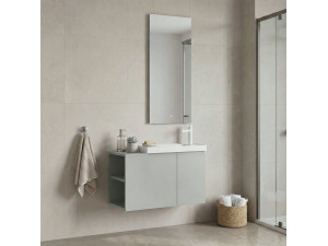 "Ferla 80" Vanity Set with Mirror (2-Piece) - 80 x 22 x 45 cm - Matte Cashmere 2