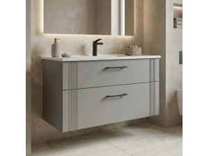 "Bari 100 v2" Vanity Cabinet - 100 x 45 x 55 cm - Matte Cashmere 2