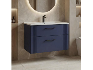 "Bari 85 v2" Vanity Cabinet - 85 x 45 x 55 cm - Matte Navy Blue 2