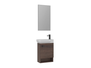 "Begonya 55" Vanity Set with Mirror (2-Piece) - 53 x 33 x 75 cm - Walnut