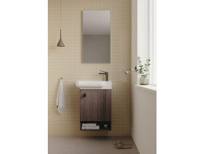 "Begonya 55" Vanity Set with Mirror (2-Piece) - 53 x 33 x 75 cm - Walnut 2