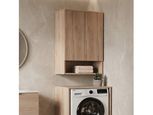 "Bosco Lume 70" Bathroom Cabinet - 70 x 36 x 100 cm - Oak 2