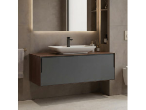 "Craft 120" Vanity Cabinet - 120 x 50 x 40 cm - Walnut / Anthracite 2