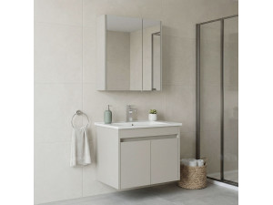"Arno 65" Vanity Set with Mirror (2-Piece) - 65 x 45 x 52 cm - Cashmere 2