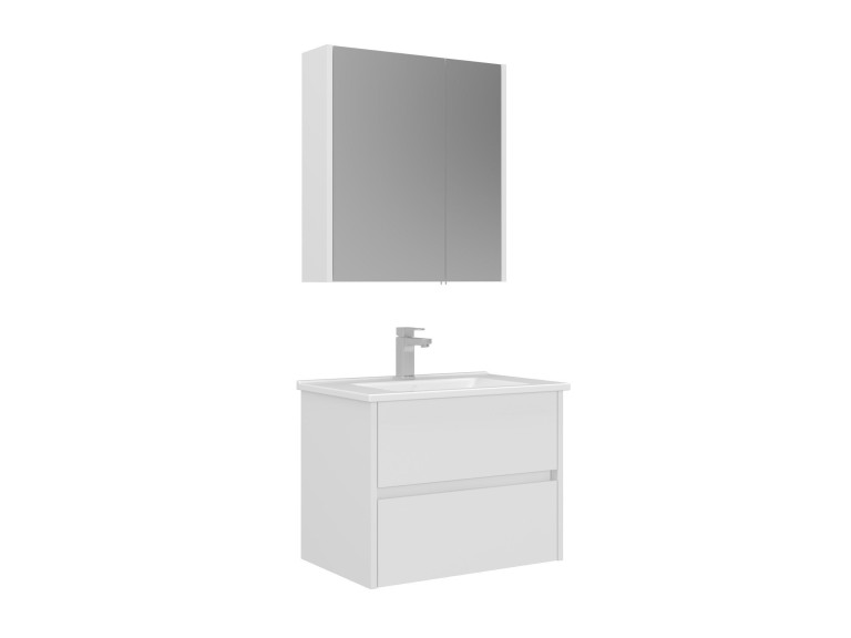 "Arno 65" Vanity Set with Mirror (2-Piece) - 65 x 45 x 52 cm - White