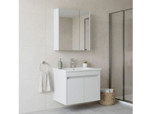 "Arno 65" Vanity Set with Mirror (2-Piece) - 65 x 45 x 52 cm - White 2