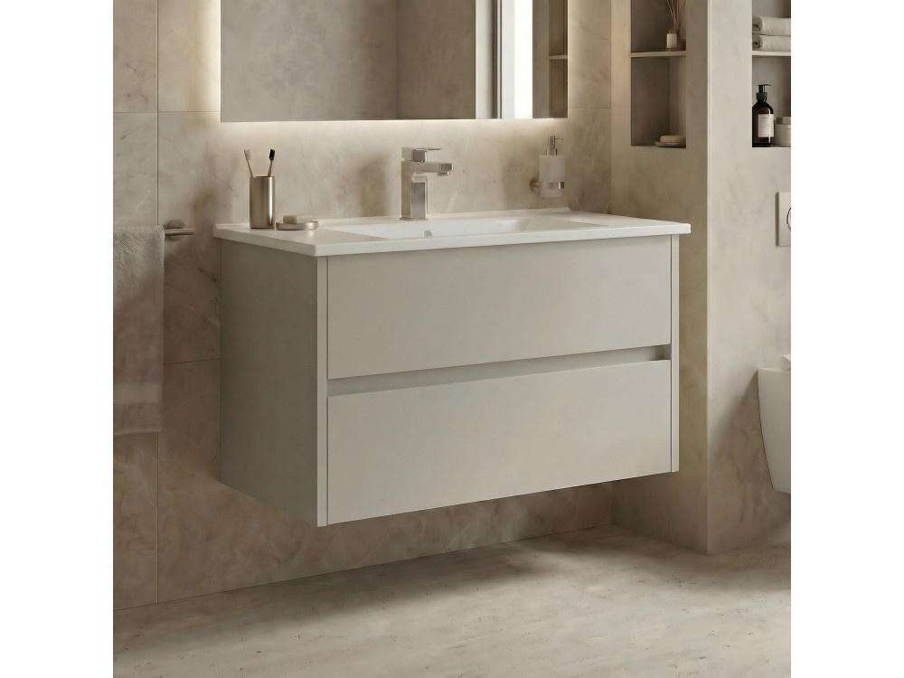 "Arno 85" Vanity Cabinet - 85 x 45 x 52 cm - Cashmere