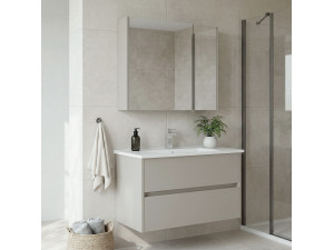"Arno 85" Vanity Set with Mirror (2-Piece) - 85 x 45 x 52 cm - Cashmere 2