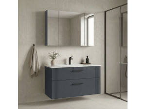 "Bari 100 v2" Vanity Set with Mirror (2-Piece) - 100 x 45 x 55 cm - Matte Anthracite 2