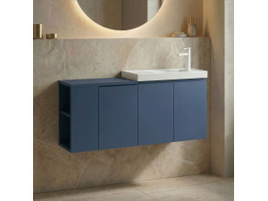 "Ferla 110" Vanity Cabinet - 110 x 22 x 45 cm - Petrol Blue 2