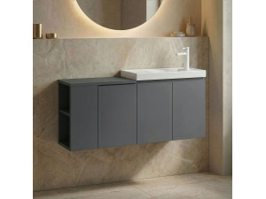 "Ferla 110" Vanity Cabinet - 110 x 22 x 45 cm - Matte Anthracite 2