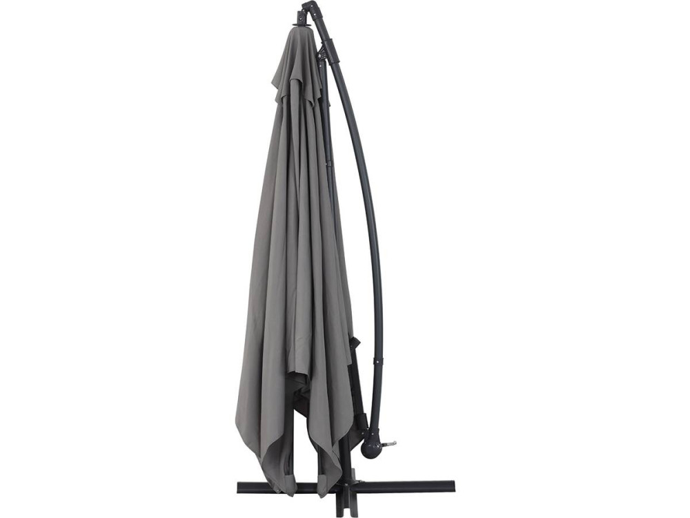 Cantilever Parasol garden Alu "Ilios 3" - Square - 3 x 3 m - Grey - Slabs included